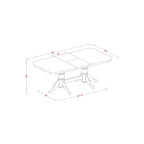 Kitchen Dining Room Set Table with Chairs - Saddle Brown - Extendable Leaf