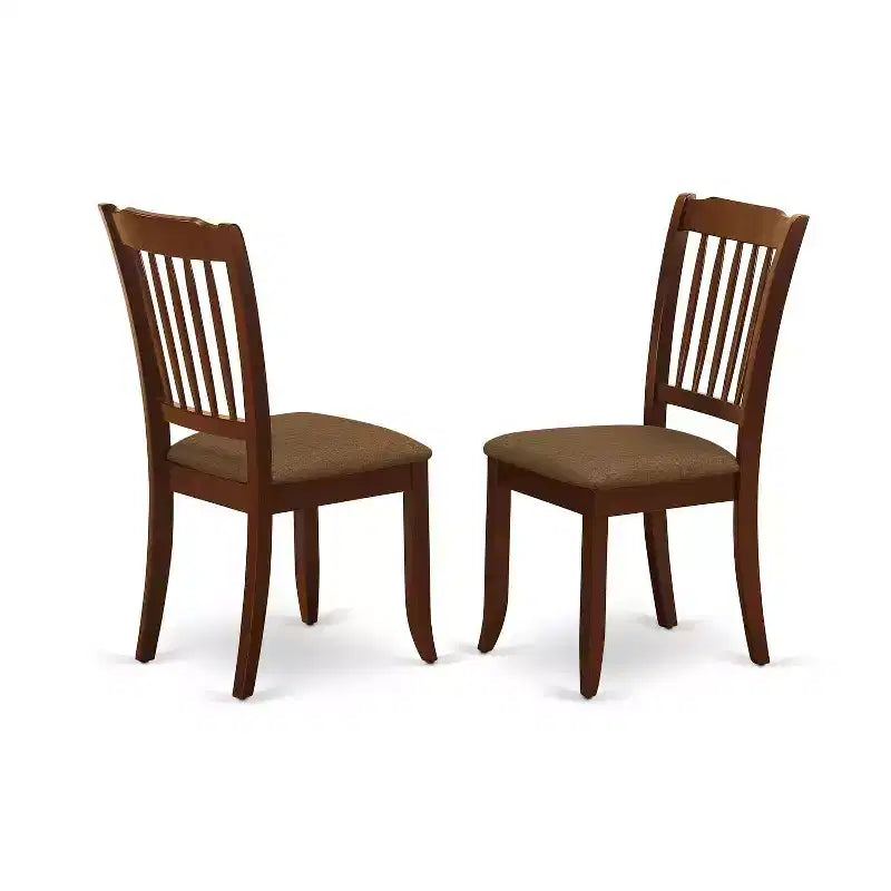 HomeStock 5-Pc Mahogany Finish Solid Wood Top - Rectangular Dining Room Set with Butterfly Leaf - Seats 4