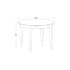 Round Kitchen Table Set 5 Piece - 42 Inch Table & 4 Parsons Chairs - Rustic Dining Room Set
