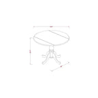 HomeStock 5-Piece Round Buttermilk & Cherry Finish Solid Wood Top Dining Table with 4 Parson Chair
