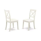 HomeStock 3-Pc Linen White Finish Solid Wood Top-Dining Room Set-Seats 4