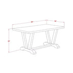 HomeStock 5-Piece Rectangle Distressed Jacobean Finish Solid Wood Top Dining table with 4 Chairs