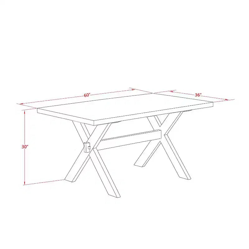 HomeStock 5-Piece Distressed Jacobean Finish Solid Wood Top Dining Table with 4 Parson Chair