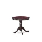 HomeStock 5-Piece Round Cappuccino Finish Solid Wood Top Dining Table with 4 Parson Chair