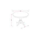 HomeStock 5-Pc Round Natural Oak Finish Solid Wood Top Dining table with 4 Chairs