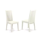 HomeStock 3-Pc Linen White Finish Rectangular Solid Wood Top With Dropleaf Dining Table Set
