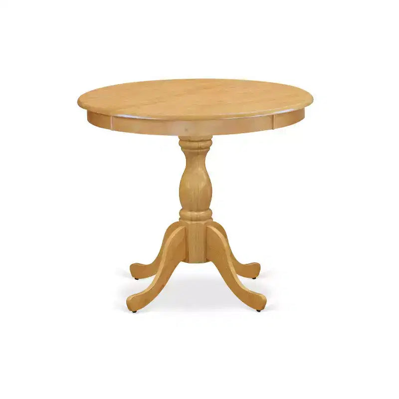 3-Piece Natural Oak Finish Solid Wood Top - Dining Room Set - Seats 4