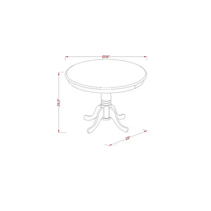 3-Piece Natural Oak Finish Solid Wood Top - Dining Room Set - Seats 4