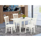 5-Piece Buttermilk and Cherry Solid Wood Top - Rectangular Dining Room Set - Seats 4
