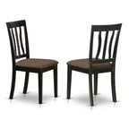 HomeStock 3-Piece Black and Cherry Finish Round Solid Wood Top Dining Table Set