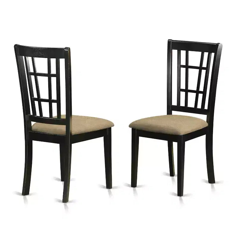 Vintage 3-Piece Dining Set - Drop Leaf Table & 2 Chairs - Compact Kitchen Table Set - Black Cherry Finish