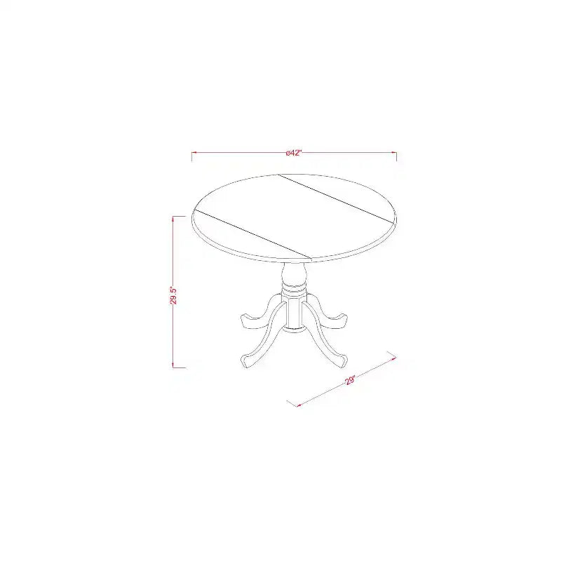 Vintage 3-Piece Dining Set - Drop Leaf Table & 2 Chairs - Compact Kitchen Table Set - Black Cherry Finish