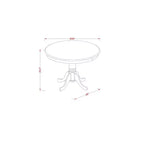 Ensemble de salle à manger rond 3 pièces en bois massif finition blanc lin - (4 places)