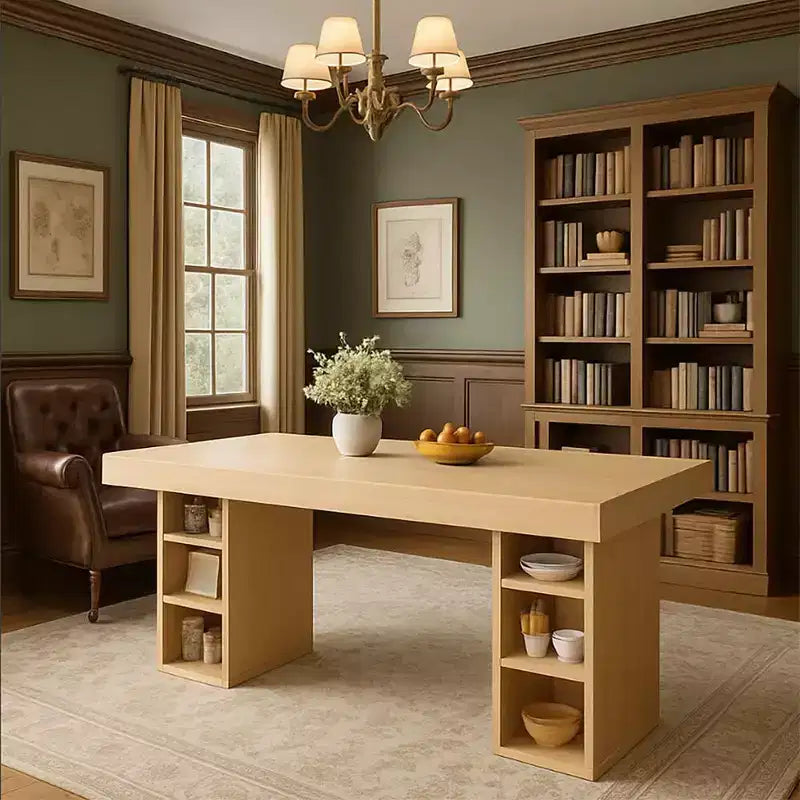 Large Double-Sided Storage - 63-Inch Rectangular Wood Dining Table, Accommodates 6, Sturdy & Easy to Assemble, for Dining Room or Office