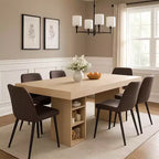 Large Double-Sided Storage - 63-Inch Rectangular Wood Dining Table, Accommodates 6, Sturdy & Easy to Assemble, for Dining Room or Office