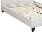 Royal Hampton Transitional Style Leatherette Queen Bed with Padded Headboard, White