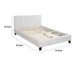 Royal Hampton Transitional Style Leatherette Queen Bed with Padded Headboard, White
