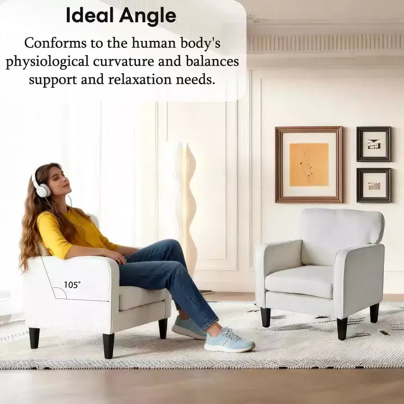 MAYEERTY Reading Chair with Armrest and Backrest Comfy Lounge Chair for Bedroom Waiting Room Reception Room
