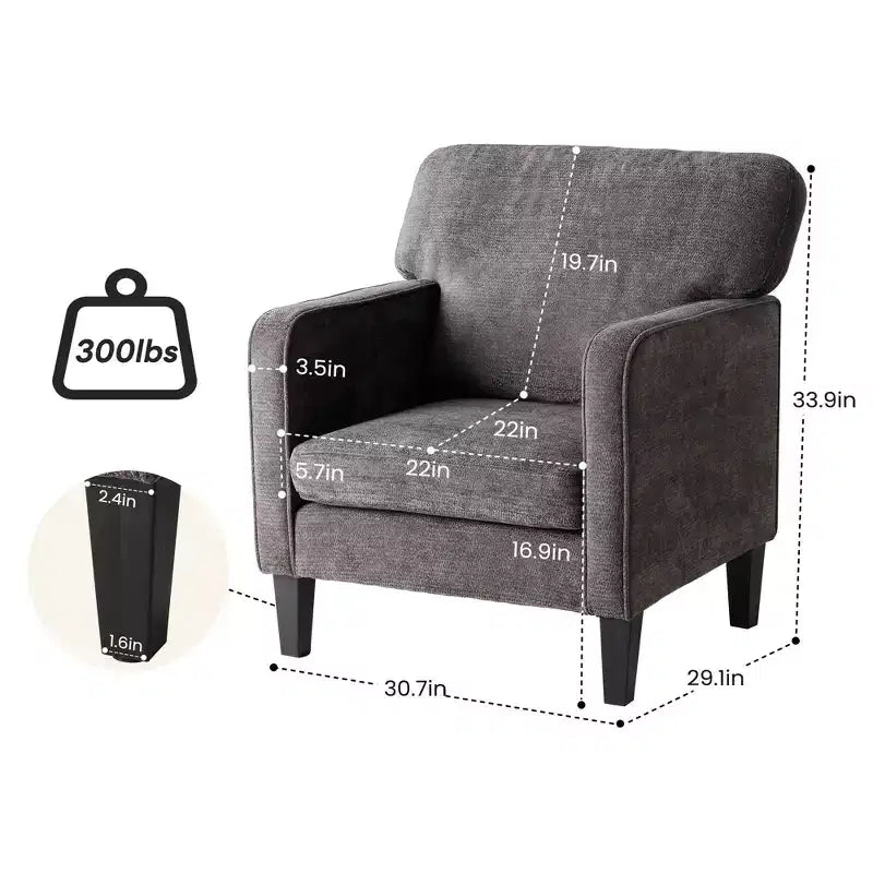 MAYEERTY Reading Chair with Armrest and Backrest Comfy Lounge Chair for Bedroom Waiting Room Reception Room