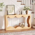 63 Inches Farmhouse Console Table with Storage, Wood Sofa Table, Narrow Console Stand for Entryway Living Room