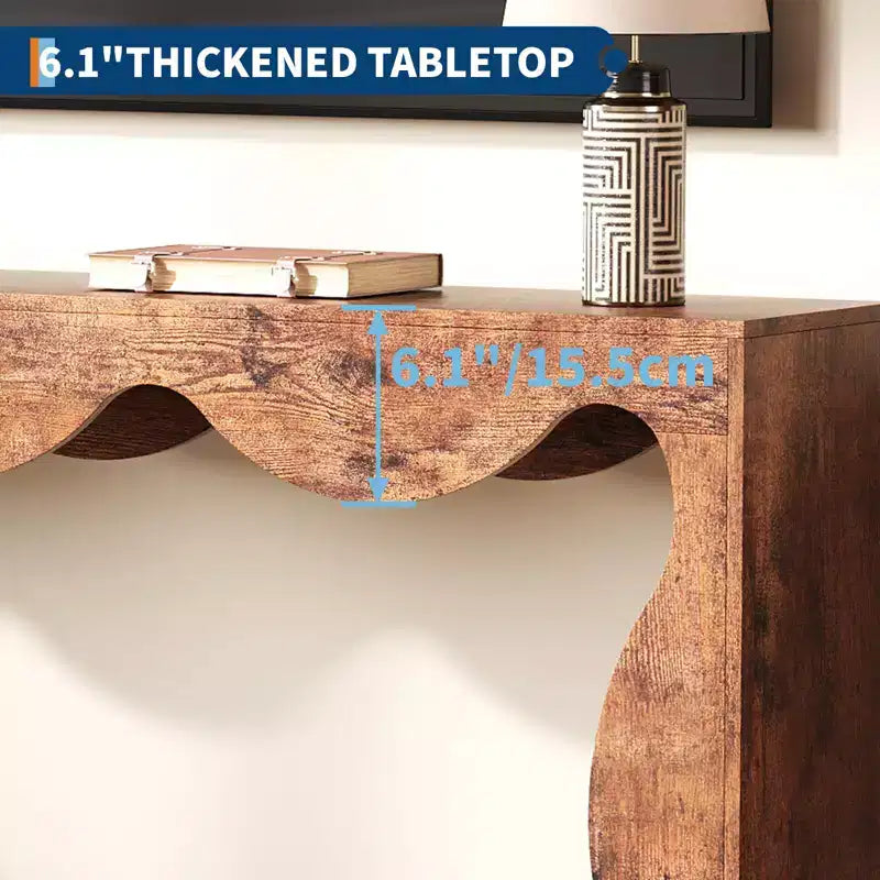 63 Inches Farmhouse Console Table with Storage, Wood Sofa Table, Narrow Console Stand for Entryway Living Room