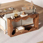 63 Inches Farmhouse Console Table with Storage, Wood Sofa Table, Narrow Console Stand for Entryway Living Room