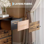 Long Dresser for Bedroom with 10 Fabric Drawers & Power Outlet & LED Light, Entertainment Center TV Stand Dresser for 65-75 TV