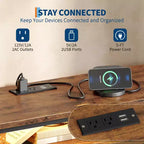 Long Dresser for Bedroom with 10 Fabric Drawers & Power Outlet & LED Light, Entertainment Center TV Stand Dresser for 65-75 TV