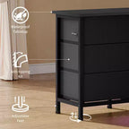 Long Dresser for Bedroom with 10 Fabric Drawers & Power Outlet & LED Light, Entertainment Center TV Stand Dresser for 65-75 TV