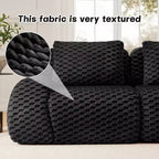 146 U-Shaped Modular Sofa Flannelette 4-Seater Ottoman Buckle No Assembly Black