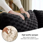 146 U-Shaped Modular Sofa Flannelette 4-Seater Ottoman Buckle No Assembly Black