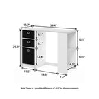 HOMLUX 39 Computer Desk Study Writing Desk with 3 Storage Bins & Open Shelves