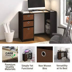 HOMLUX 39 Computer Desk Study Writing Desk with 3 Storage Bins & Open Shelves
