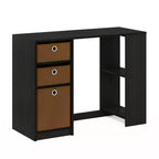 HOMLUX 39 Computer Desk Study Writing Desk with 3 Storage Bins & Open Shelves