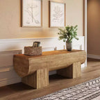 Lantine Solid Wood 47 Entryway Bench, Farmhouse End of Bed Bench, Entry Bench Seat for Bedroom, Living Room, Hallway