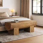 Lantine Solid Wood 47 Entryway Bench, Farmhouse End of Bed Bench, Entry Bench Seat for Bedroom, Living Room, Hallway