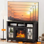 Karl Home Fireplace TV Stand for 60 Inch TV Modern Entertainment Center with Glass Door Storage Cabinet