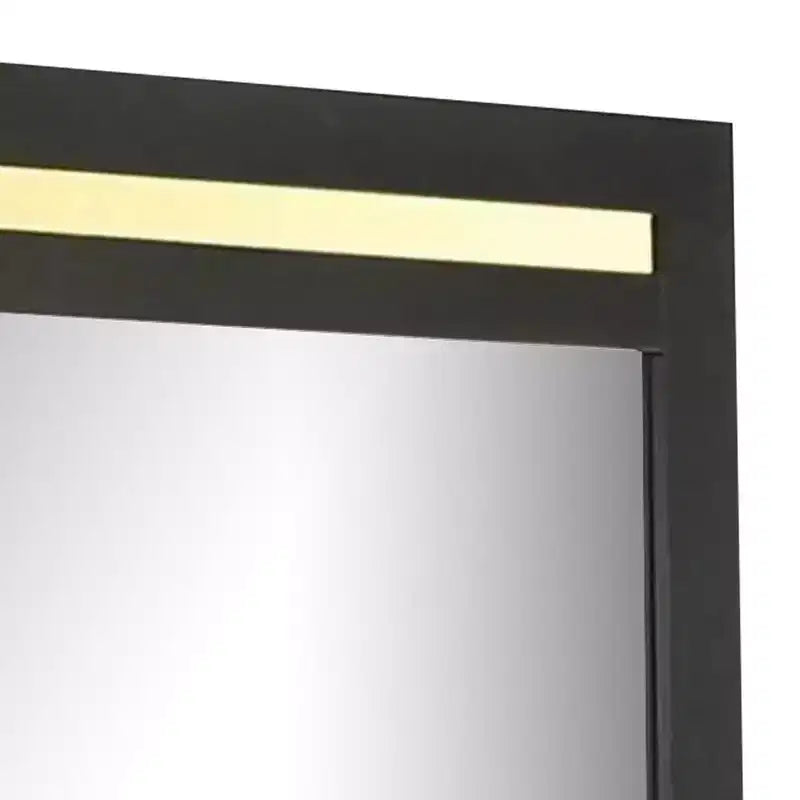 Royal Hampton 41 Inch Dresser Mirror, Modern Glam Black with Gold Acrylic Accents