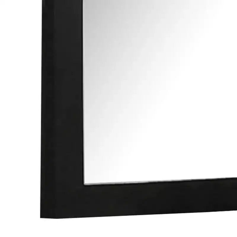 Royal Hampton 41 Inch Dresser Mirror, Modern Glam Black with Gold Acrylic Accents