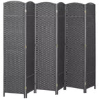 Folding Room Divider Screen 6 Panel 5.6 ' Tall Privacy Screen Freestanding Room Partition for Home Office