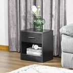 Modern Side Table with Drawer and Storage Shelf, End Table for Living Room