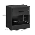 Modern Side Table with Drawer and Storage Shelf, End Table for Living Room