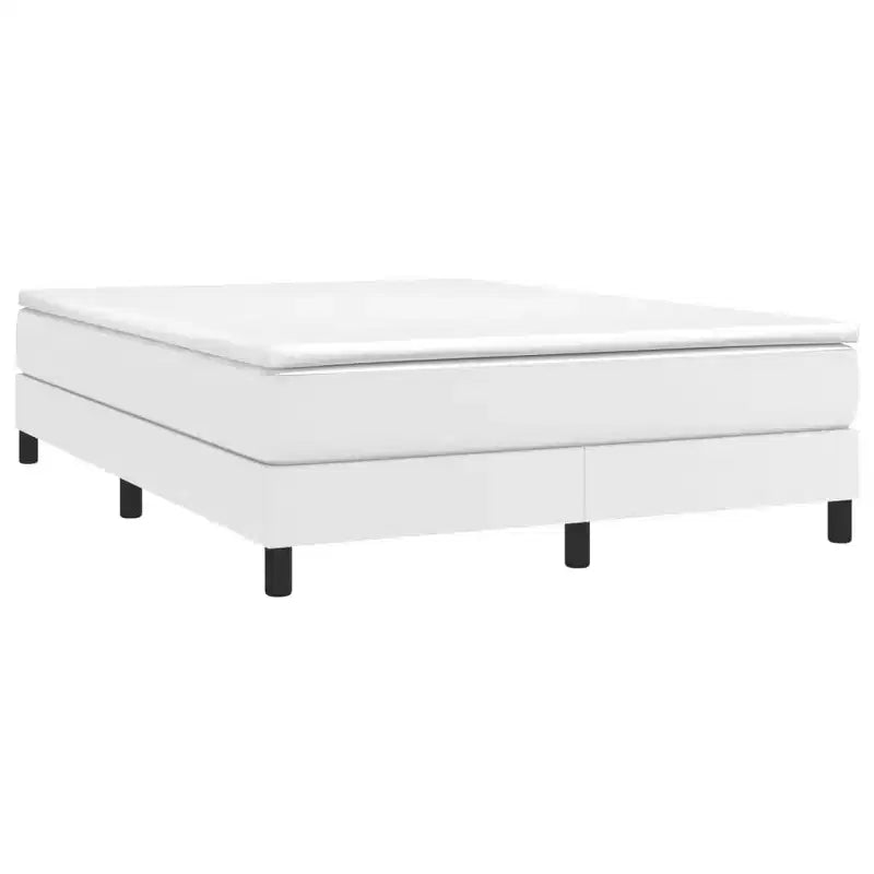 Bed Frame White Faux leather, plywood, engineered wood Queen