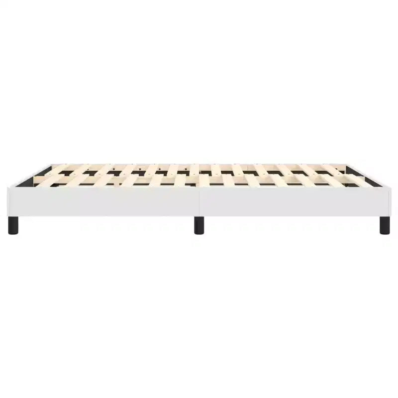 Bed Frame White Faux leather, plywood, engineered wood Queen