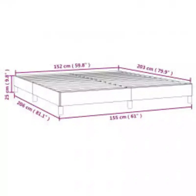 Bed Frame Light Gray Velvet, Engineered wood, Plywood Queen