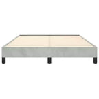 Bed Frame Light Gray Velvet, Engineered wood, Plywood Queen