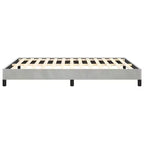 Bed Frame Light Gray Velvet, Engineered wood, Plywood Queen