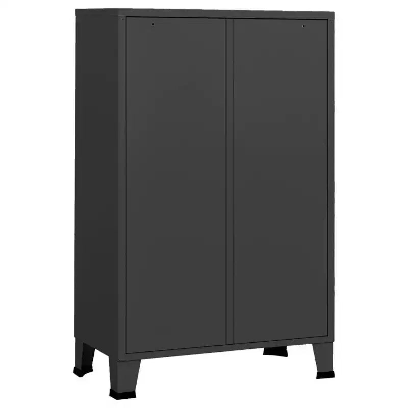 vidaXL Wardrobe Black Sheet Metal Medium Adjustable Shelves
