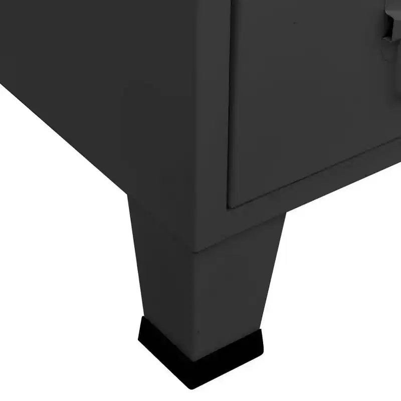 vidaXL Wardrobe Black Sheet Metal Medium Adjustable Shelves