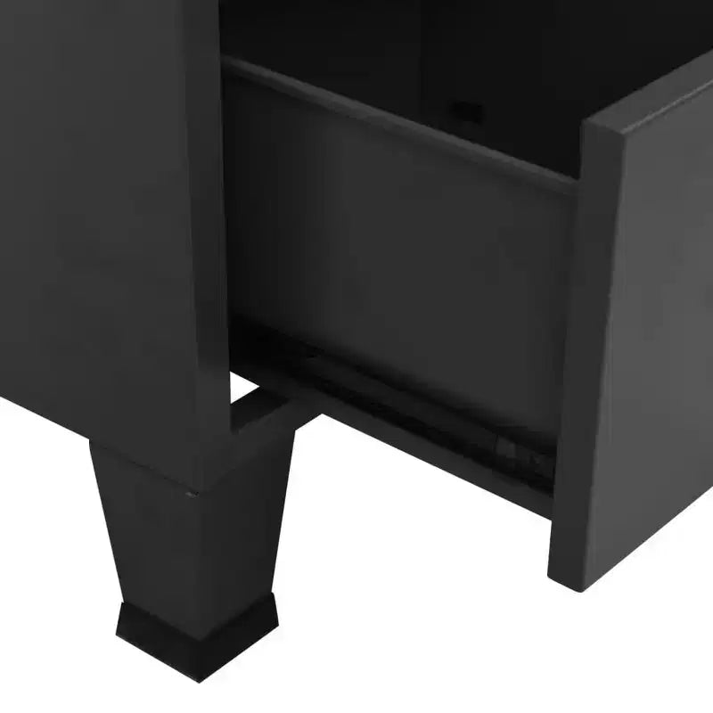 vidaXL Wardrobe Black Sheet Metal Medium Adjustable Shelves